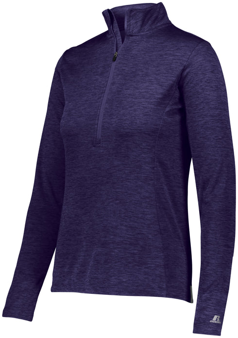 Russell Athletic Ladies Dri-Power Lightweight 1/4 Zip Pullover (QZ7EAX), Color 'Purple'